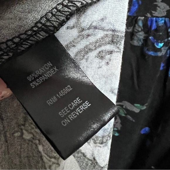 Torrid Womens Black Floral Button Front Scoop Neck 3/4 Sleeves Dress Size 4X - Picture 10 of 10